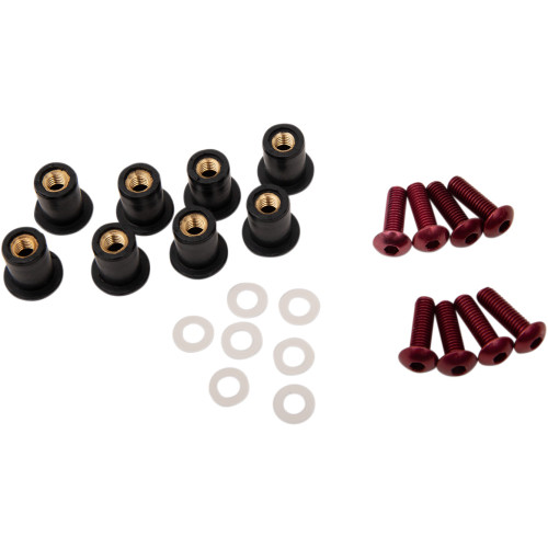 Puig Hi-Tech Parts Windscreen Screw Kit - Red 0957R