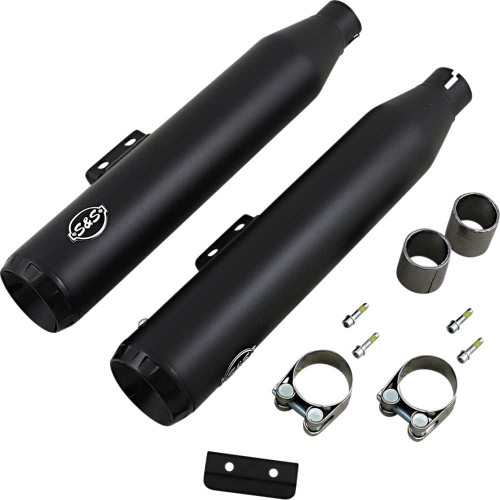 S&S CYCLE 5500754B S&S Cycle Grand National Slip-On Mufflers - Black 550-0754B