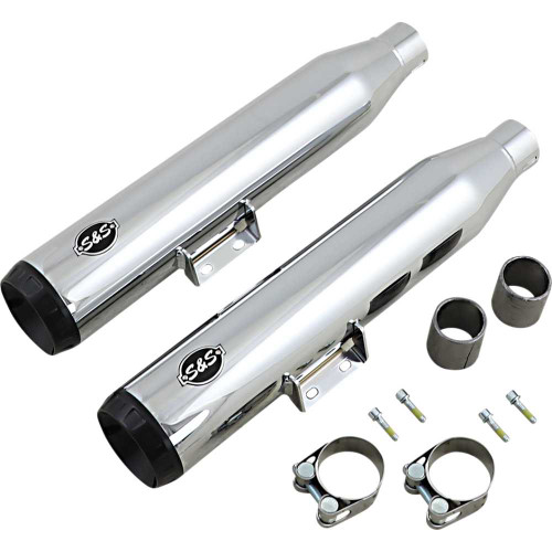 S&S CYCLE 5500757B S&S Cycle Grand National Slip-On Mufflers - Chrome 550-0757B