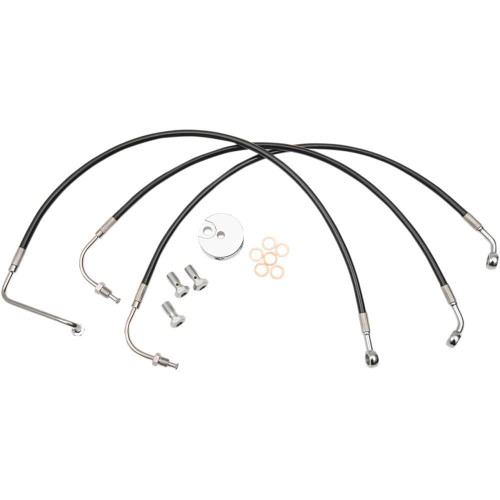 LA CHOPPERS LA8006B08B La Choppers Brake Line - Mini Ape Hanger Handlebars - Black La-8006B08B