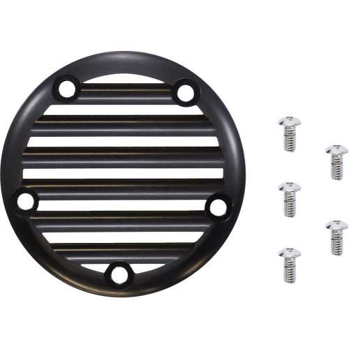 JOKER MACHINE 0299TC Joker Machine Points Cover - Finned - 5 Hole - Black Anodized/Silver 02-99Tc