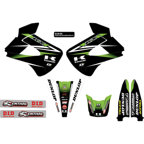D'COR VISUALS 1020514 D'Cor Visuals Graphics And Trim Kit - Team Green - Kawasaki 10-20-514
