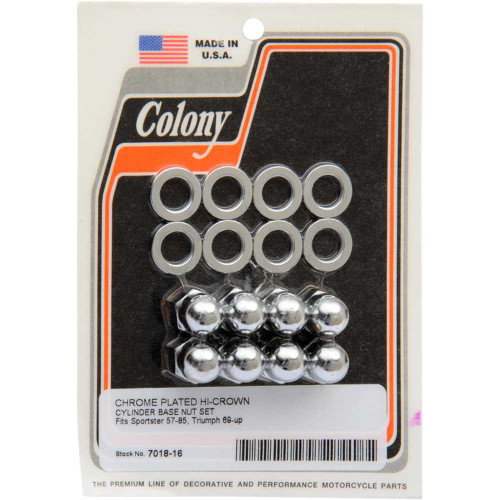 COLONY 701816 Colony Acorn Nut Kit - Cylinder Base - Sportster 7018-16