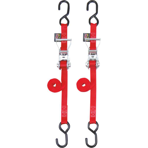 POWERTYE MFG. 32271 Powertye Mfg. Ratchet Tie-Downs - 1" X 6' - Red 32271