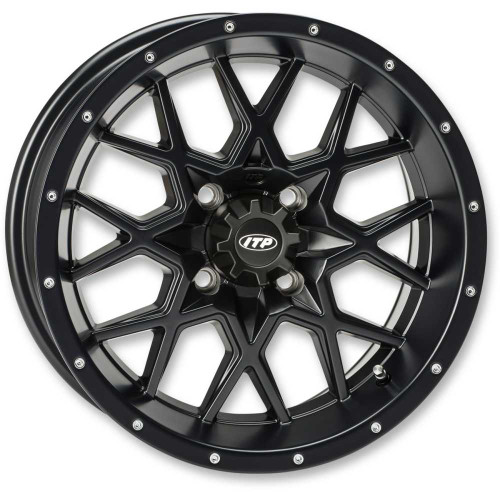 ITP 1428641536B Itp Wheel - Hurricane - Front/Rear - Black - 14X7 - 4/137 - 5+2 1428641536B