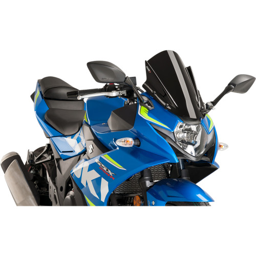 Puig Hi-Tech Parts Race Windscreen - 14-3/8" - Black - Suzuki 9722N