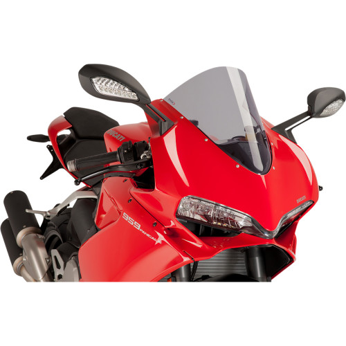 Puig Hi-Tech Parts Race Windscreen - 14-1/2" - Smoke - Panigale 7621H