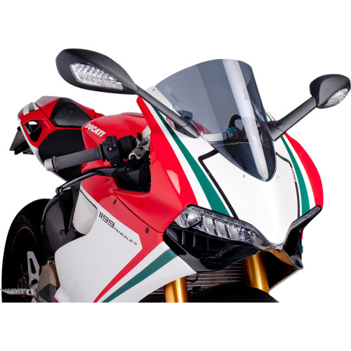 Puig Hi-Tech Parts Race Windscreen - 15-3/4" - Smoke - Panigale 5990H