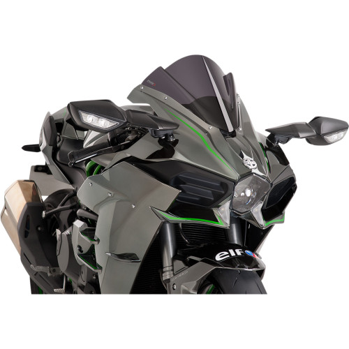 Puig Hi-Tech Parts Race Windscreen - 13" - Dark Smoke - Ninja 7631F