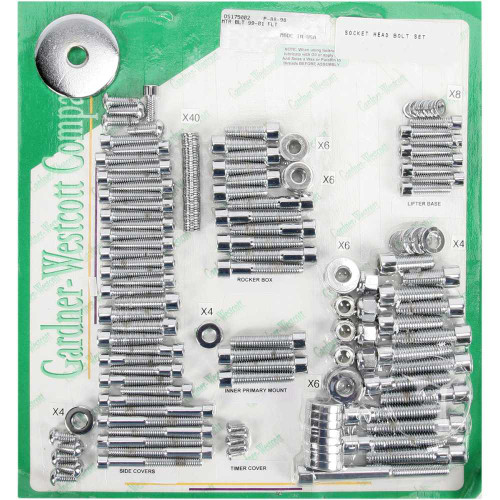 GARDNER-WESTCOTT P8898 Gardner-Westcott Bolt Kit - Motor Set - Socket-Head - Flt P-88-98