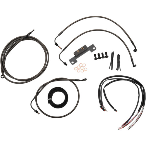 La Choppers Handlebar Cable/Brake Line Kit - Complete - 15" - 17" Handlebars - Midnight La-8012Kt2-16M
