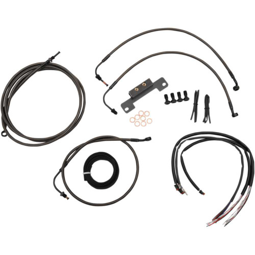 LA CHOPPERS LA8012KT2B13M La Choppers Handlebar Cable/Brake Line Kit - Complete - 12" - 14" Handlebars - Midnight La-8012Kt2B-13M