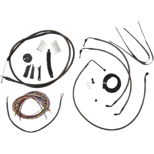 La Choppers Handlebar Cable/Brake Line Kit - Complete - Mini Handlebars - Midnight La-8010Kt2-08M