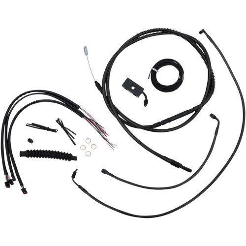 LA CHOPPERS LA8152KT219M La Choppers Handlebar Cable/Brake Line Kit - Complete - 18" - 20" Handlebars - Midnight La-8152Kt2-19M