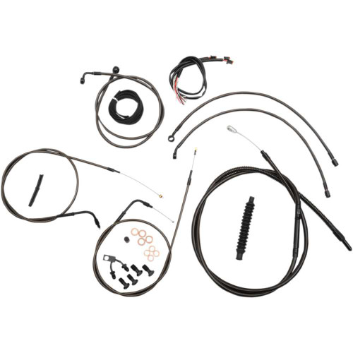 LA CHOPPERS LA8122KT219M La Choppers Handlebar Cable/Brake Line Kit - Complete - 18" - 20" Handlebars - Midnight La-8122Kt2-19M
