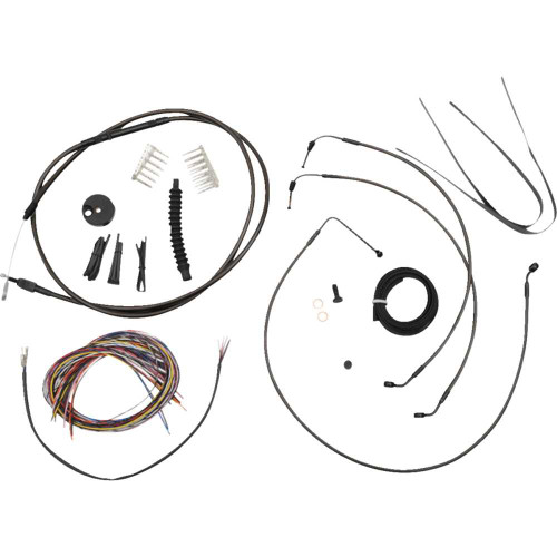 LA CHOPPERS LA8155KT213M La Choppers Handlebar Cable/Brake Line Kit - Quick Connect - Complete - 12" - 14" Handlebars - Midnight La-8155Kt2-13M