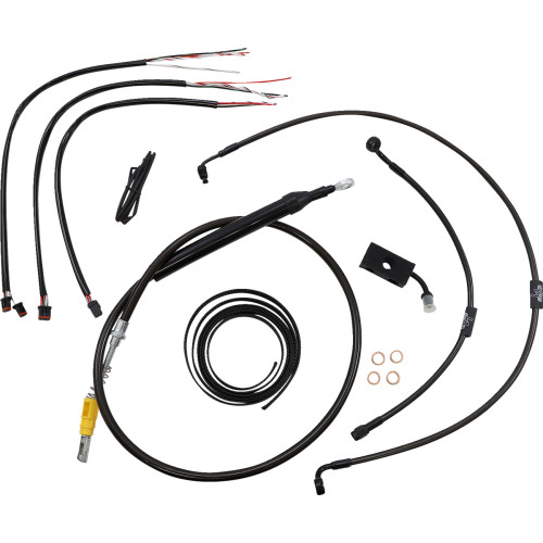 La Choppers Handlebar Cable/Brake Line Kit - Quick Connect - Complete - 15" - 17" Handlebars - Midnight La-8155Kt2-16M La Choppers Handlebar Cable/Brake Line Kit - Quick Connect - Complete - 15" - 17" Handlebars - Midnight La-8155Kt2-16M