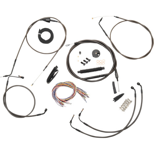 La Choppers Handlebar Cable/Brake Line Kit - Complete - 18" - 20" Handlebars - Midnight La-8005Kt2A-19M