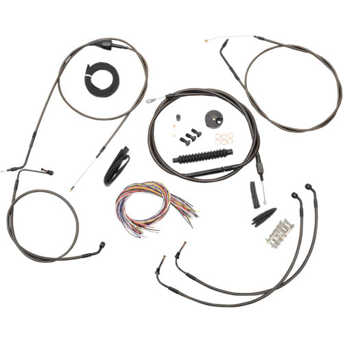 LA CHOPPERS LA8006KT2B13M La Choppers Handlebar Cable/Brake Line Kit - Complete - 12" - 14" Handlebars - Midnight La-8006Kt2B-13M
