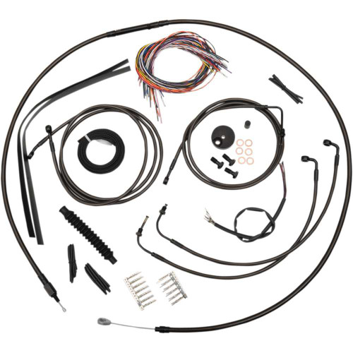 LA CHOPPERS LA8051KT216M La Choppers Handlebar Cable/Brake Line Kit - Complete - 15" - 17" Handlebars - Midnight La-8051Kt2-16M