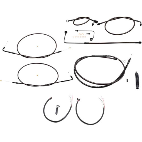 LA CHOPPERS LA8151KT2A13M La Choppers Handlebar Cable/Brake Line Kit - Complete - 12" - 14" Handlebars - Midnight La-8151Kt2A-13M