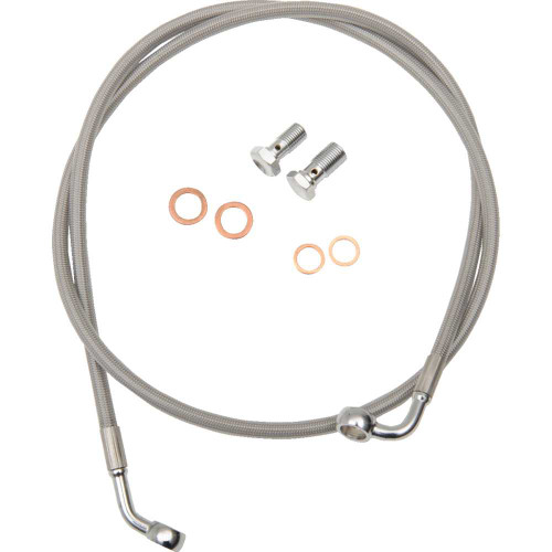 LA CHOPPERS LA8153B13 La Choppers Brake Lines - 12" - 14" Ape Hanger Handlebars - Stainless Steel La-8153B13
