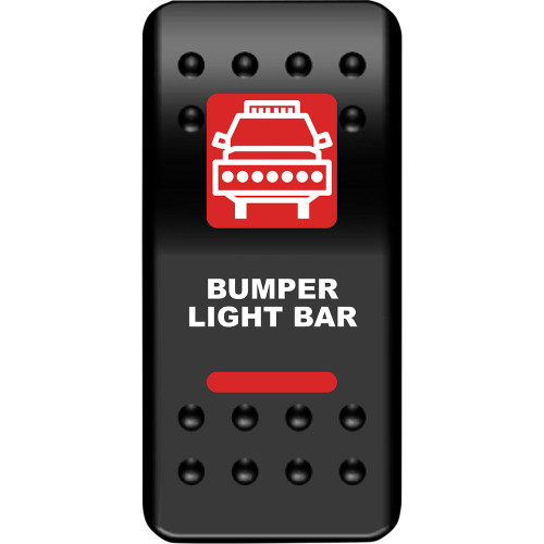 Moose Utility Rocker Switch - Bumper Light Bar - Red Blb-Pwr-R