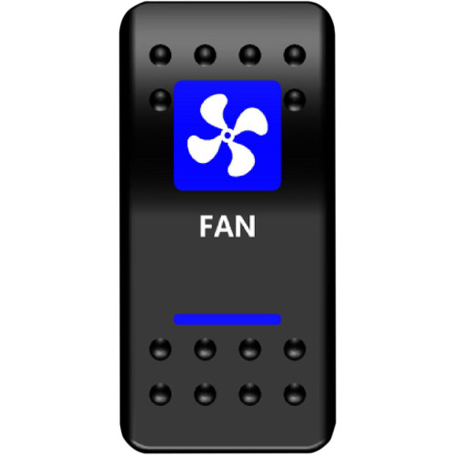 Moose Utility Rocker Switch - Fan - Blue Fan-Pwr