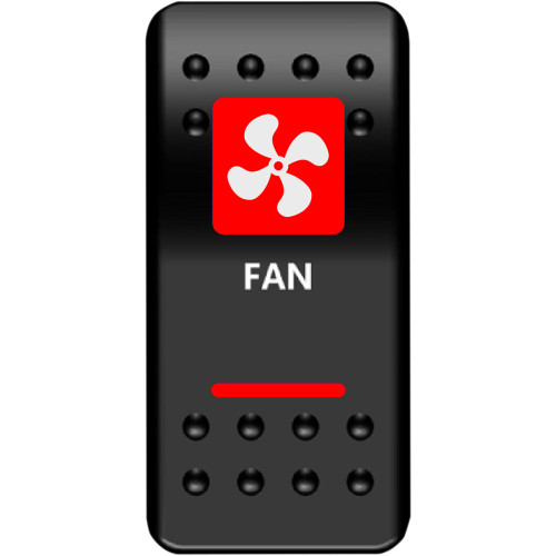 Moose Utility Rocker Switch - Fan - Red Fan-Pwr-R