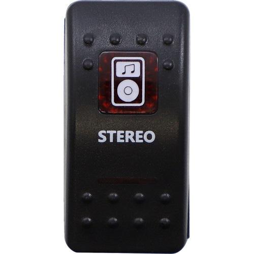 Moose Utility Rocker Switch - Stereo - Red Str-Pwr-R