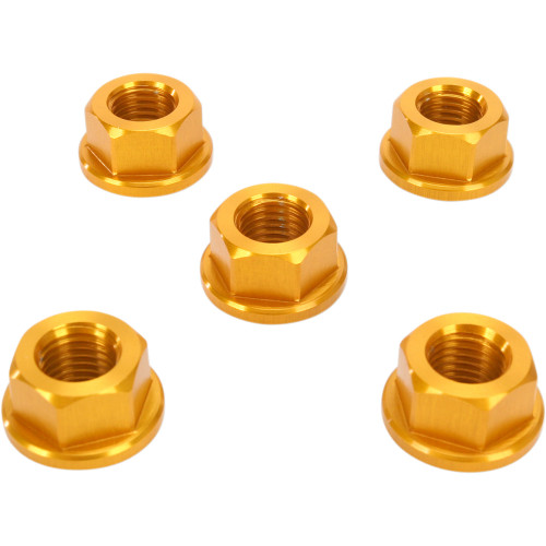 Driven Racing Aluminum Sprocket Nuts - Gold - M10 X 1.25 Dsn5Gd