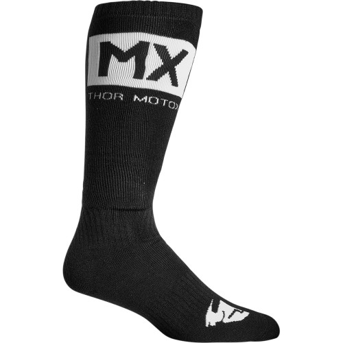 Thor Youth Mx Solid Socks - Black/White - Size 1-6