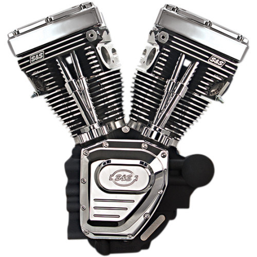T124 Long Block Engine - Wrinkle Black And Chrome - Touring 310-0401A T124 Long Block Engine - Wrinkle Black And Chrome - Touring 310-0401A