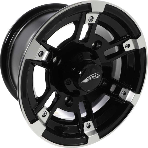 AMS 2748031AB Ams Wheel - Roll'N 104 - Front/Rear - Machined Black - 12X7 - 4/156 - 4+3 2748-031Ab