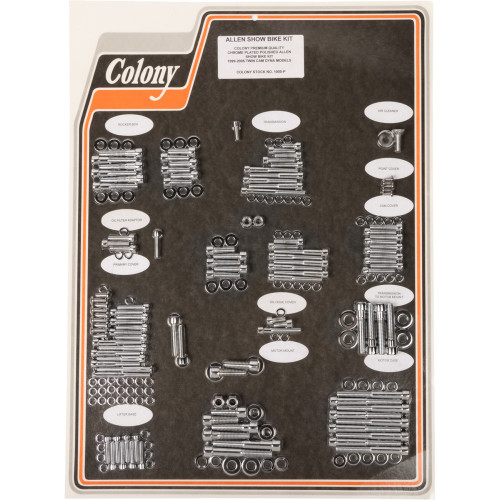 Colony Bolt Kit - Motor Transmission - Polished - Dyna 1000P