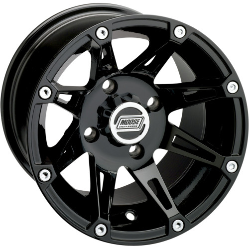 Moose Utility Wheel - 387X - Front - Black - 12X7 - 4/110 - 4+3 387Ml127110Gb4