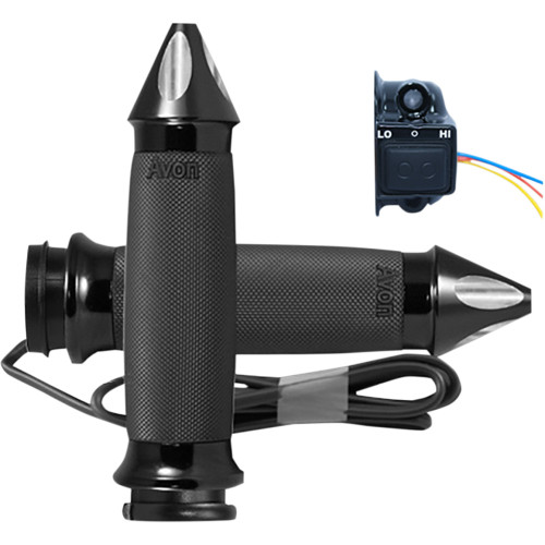 Avon Grips Grips - Heated - Custom Contour - Spike - Tbw - Black Cc-86-An-S-F-Ht