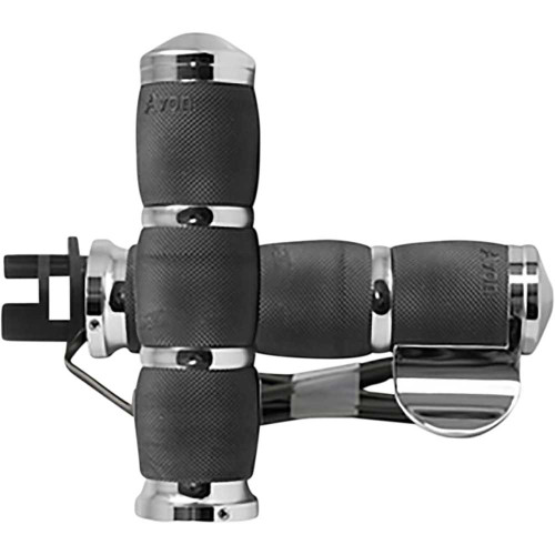 AVON GRIPS MTINAIR90CBH Avon Grips Grips - Heated - Air Cushion - Throttle Boss - Indian - Chrome Mt-In-Air-90Cbh