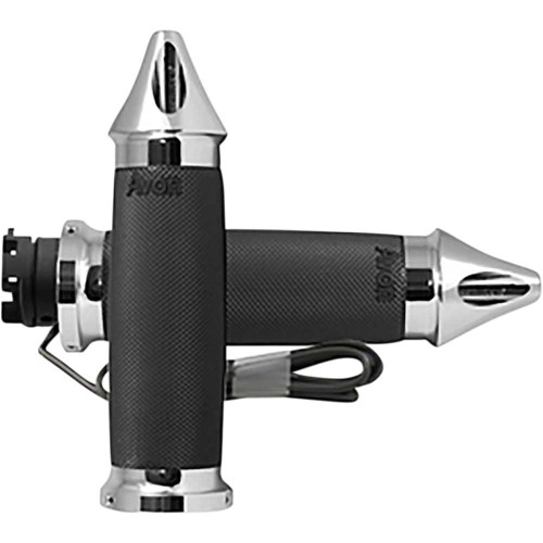 AVON GRIPS INSCC85SH Avon Grips Grips - Heated - Custom Contour - Spike - Indian - Chrome In-S-Cc-85-S-H