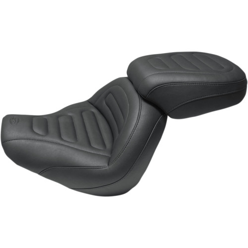 Mustang Max Profile Solo Touring Seat - Without Driver Backrest - Black - Trapezoid Stitch - Fxfb/Fxfbs 75887