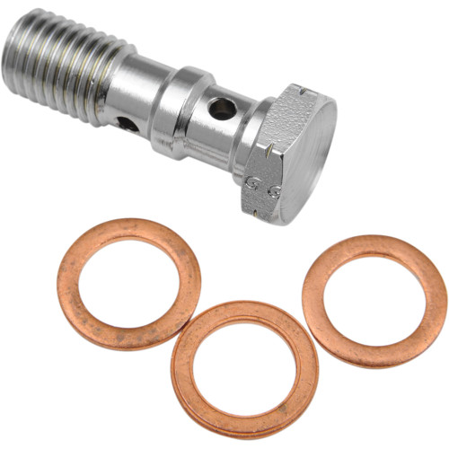 Goodridge Banjo Bolt - M10 X 1.25 - Double - Chrome P993-03-32Ch