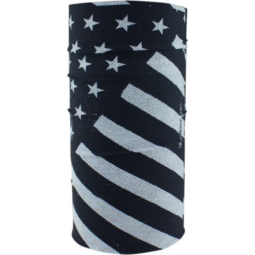 Zan Headgear Motley Tube Fleece Lined - Black And White Flag Tf091