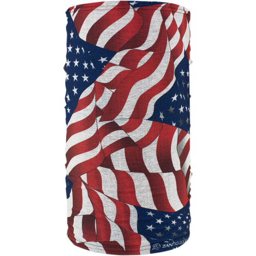 Zan Headgear Motley Tube Fleece Lined - Wavy American Flag Tf265