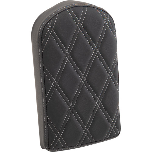 Drag Specialties Sissy Bar Pad - Double Diamond - Silver - 10"