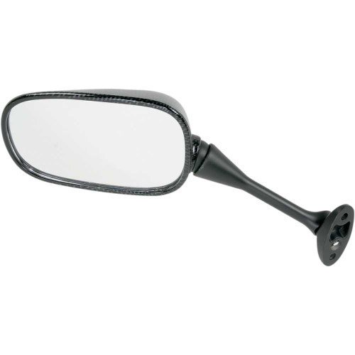 EMGO 2035224 Emgo Mirror - Side View - Black/Carbon Fiber - Rectangle - Left - Honda 20-35224