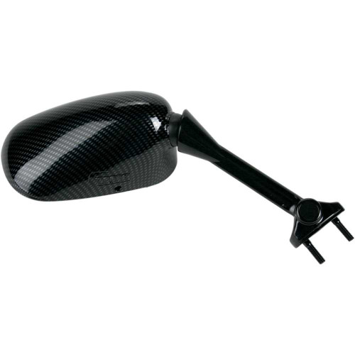 EMGO 2043033 Emgo Mirror - Side View - Black/Carbon Fiber - Rectangle - Right - Kawasaki 20-43033