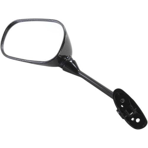 EMGO 2097204 Emgo Mirror - Side View - Black/Carbon Fiber - Rectangle - Left - Suzuki 20-97204