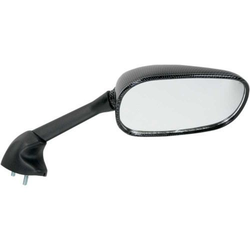 EMGO 2080503 Emgo Mirror - Side View - Black/Carbon Fiber - Rectangle - Right - Yamaha 20-80503