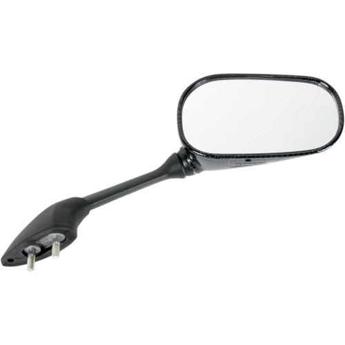 EMGO 2037443 Emgo Mirror - Side View - Black/Carbon Fiber - Rectangle - Right - Yamaha 20-37443