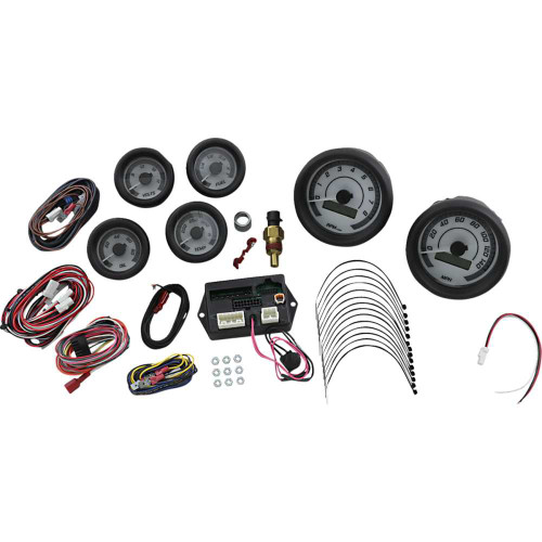 DAKOTA DIGITAL MVX8600WGK Dakota Digital Mvx-8K Series Analog/Digital 6-Gauge Kit - Black Bezel - White Face With Gray Background Mvx-8600-Wg-K